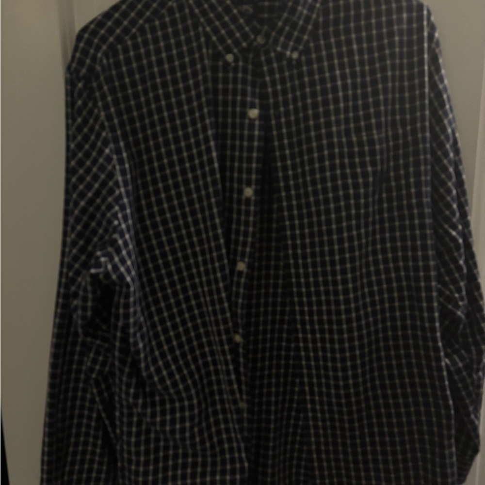 Chaps Navy and White Checkered Shirt